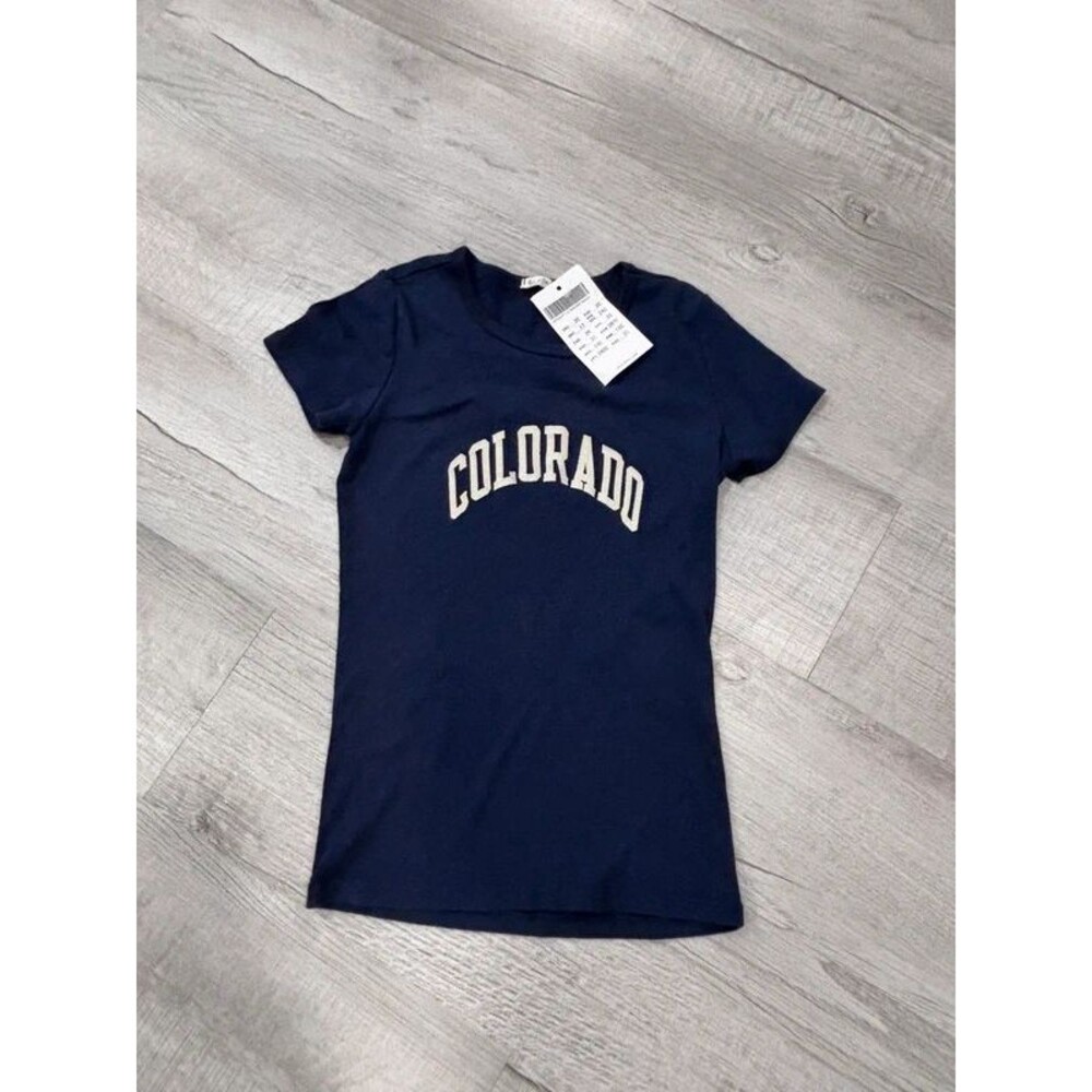 NWT Brandy Melville John Galt Colorado Baby Tee – Navy Blue